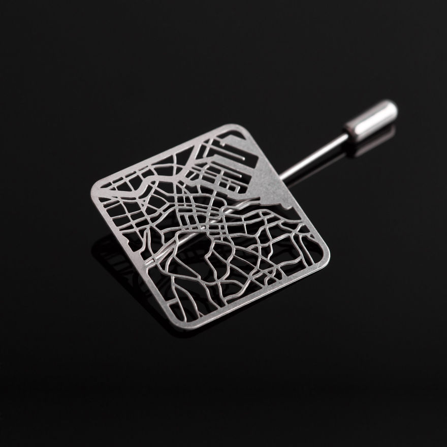 Tokyo Map Brooch