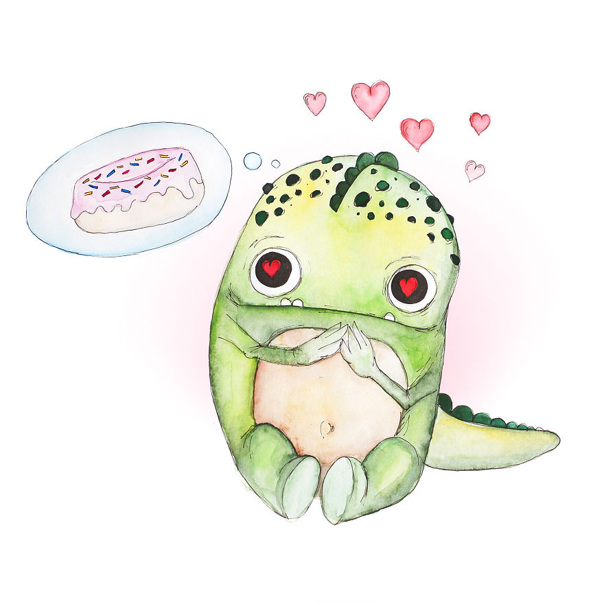 Meet Alfie The Dragosaur Who Loves (Only) Pink Donuts