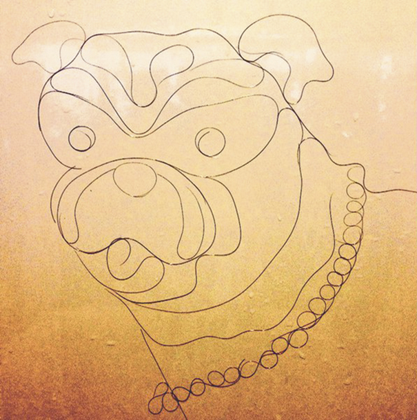 Artist Makes Drawings With Hair Falling In The Bath