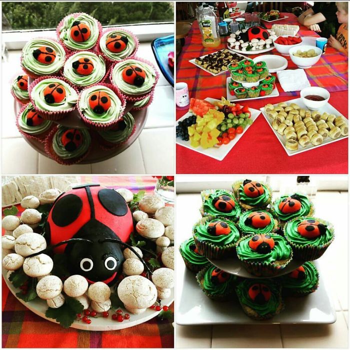 Cake And Cupcakes I Made Fir My Daughter's 1st Birthday.