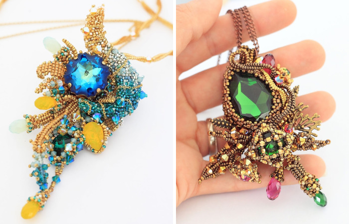 Gorgeous Seed Bead Webs: 25 Amazing Jewelries By Apollinariya Koprivnik