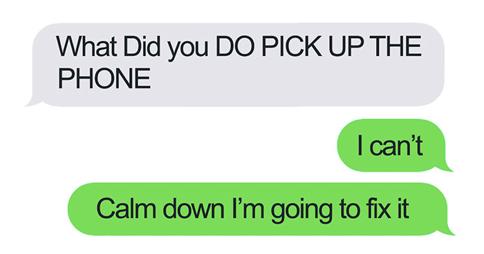 Husband Texts Wife Pictures Of An Accident At Home, And Now She’s Going To Kill Him