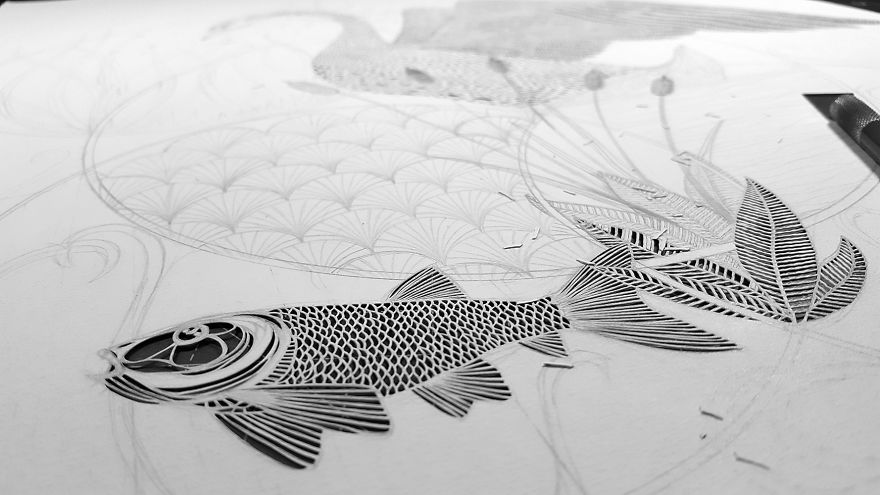 I Created A Paper Cut Artwork Depicting Some Of The Wildlife Found Around The Waterways Of Britain I Created A Paper Cut Artwork Depicting Some Of The Wildlife Found Around The Waterways Of Britain