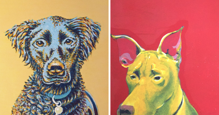 Scf K9’s Are Commission Acrylic Dog Portraits Made With Vibrant Color And Personality For Their Owners And Family!