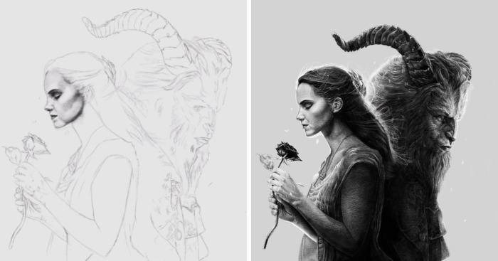 Beauty And The Beast Fan Art Time Lapse
