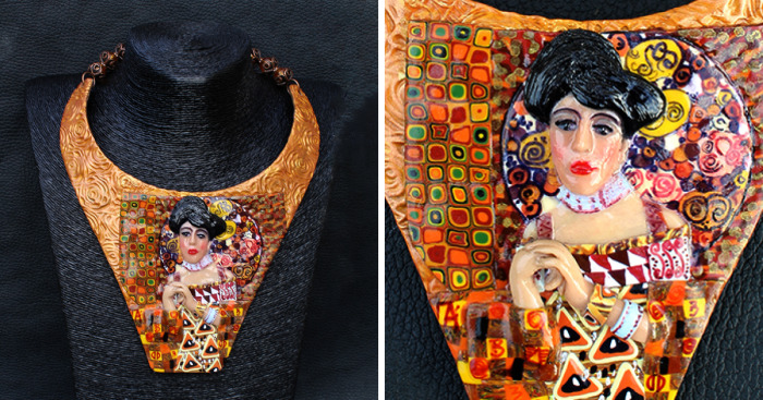 The Lady In Gold Necklace By Art Of Gustav Klimt