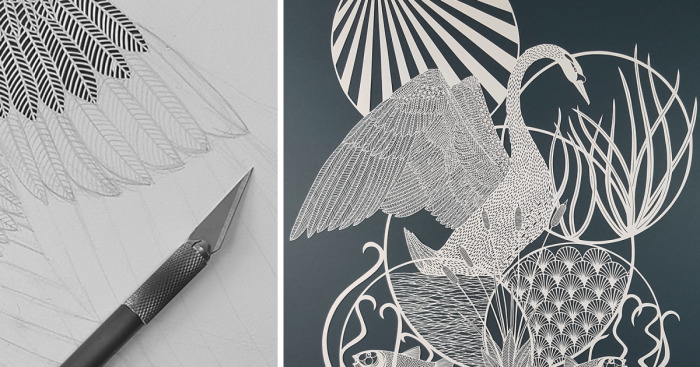 I Created A Paper Cut Artwork Depicting Some Of The Wildlife Found Around The Waterways Of Britain