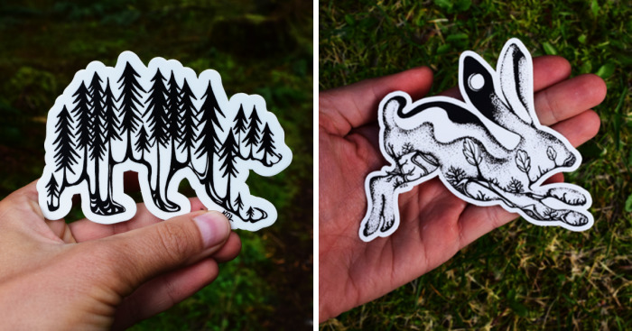 My Hand Drawn Wild Slice Nature Sticker Designs