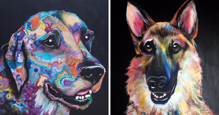 I Show My Love For Dogs By Painting Their Colorful Portraits
