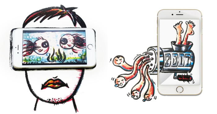 I Use A Smartphone As A Challenge In My Illustrations