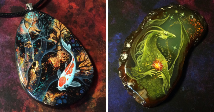 Dragons And Koi On Wood And Stone