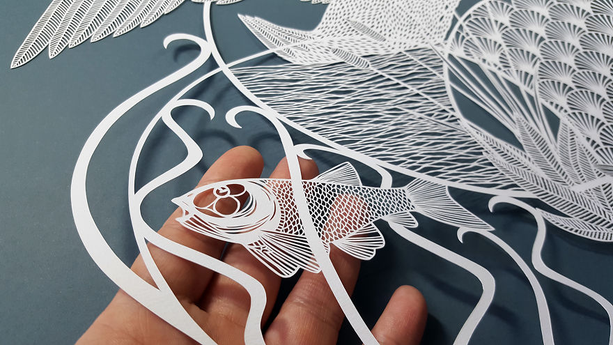 I Created A Paper Cut Artwork Depicting Some Of The Wildlife Found Around The Waterways Of Britain I Created A Paper Cut Artwork Depicting Some Of The Wildlife Found Around The Waterways Of Britain