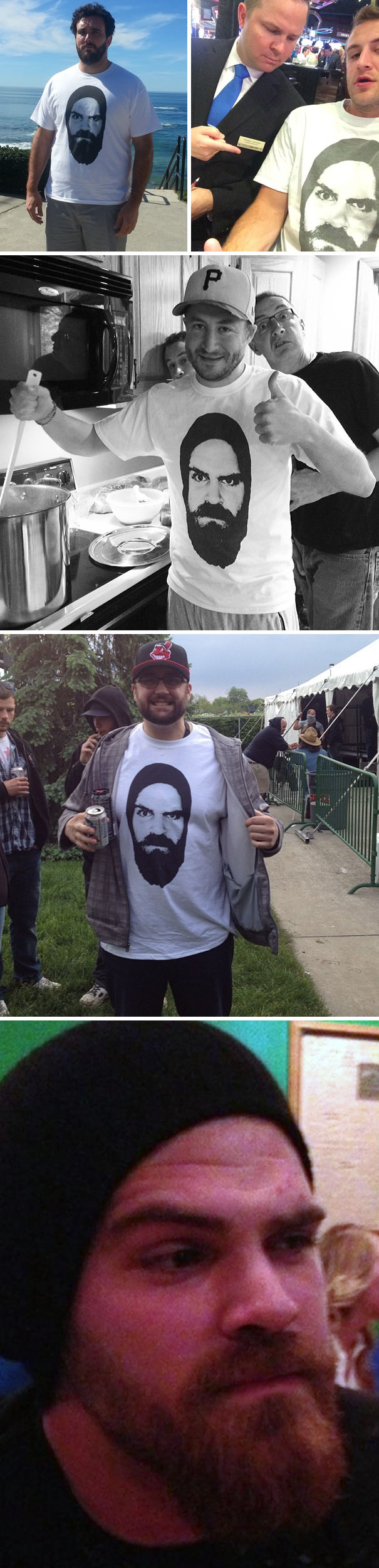 My Buddy Got Drunk And Ordered Some Shirts With His Face On It. He Gave Them Out To 15 Friends And The Dave Face Shirt Movement Started