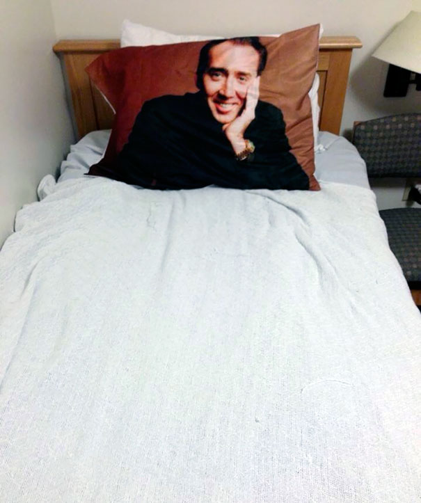 My Firefighter Husband Has To Spend Alternating Nights At The Station So I Got Him This Pillowcase To Keep Him Company