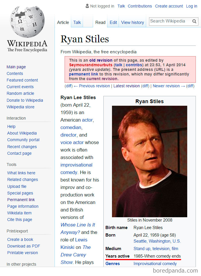 Funny Wikipedia Edits