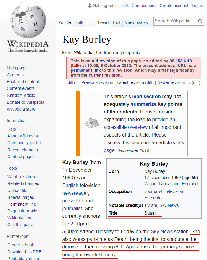 Funny Wikipedia Edits