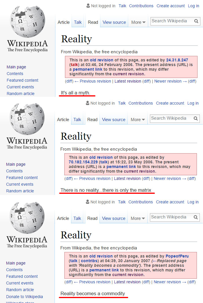 Funny Wikipedia Edits
