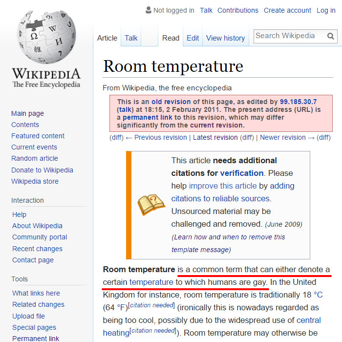 Funny Wikipedia Edits