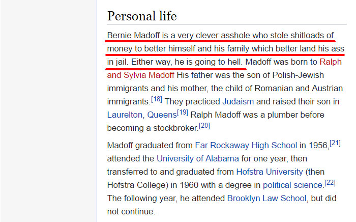 Funny Wikipedia Edits
