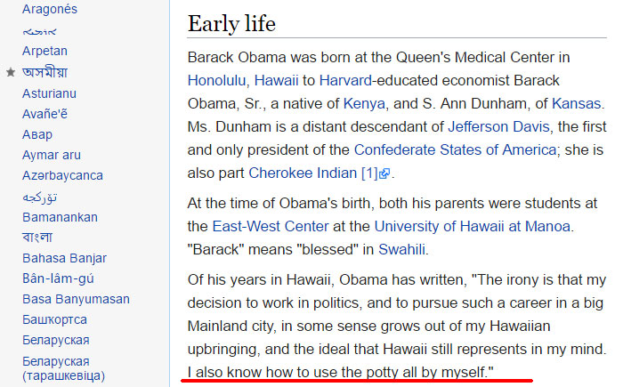 Funny Wikipedia Edits