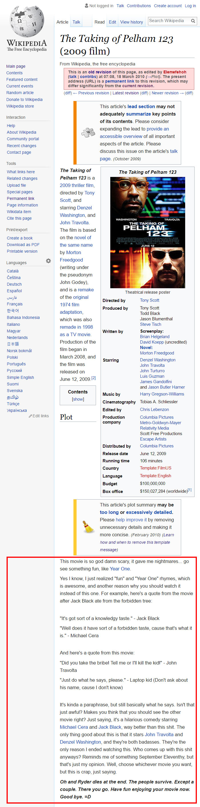 Funny Wikipedia Edits
