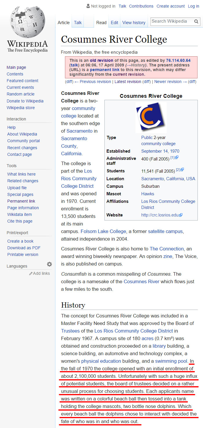 Funny Wikipedia Edits