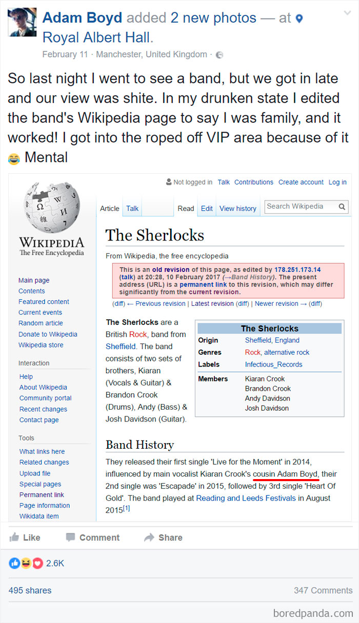 Funny Wikipedia Edits