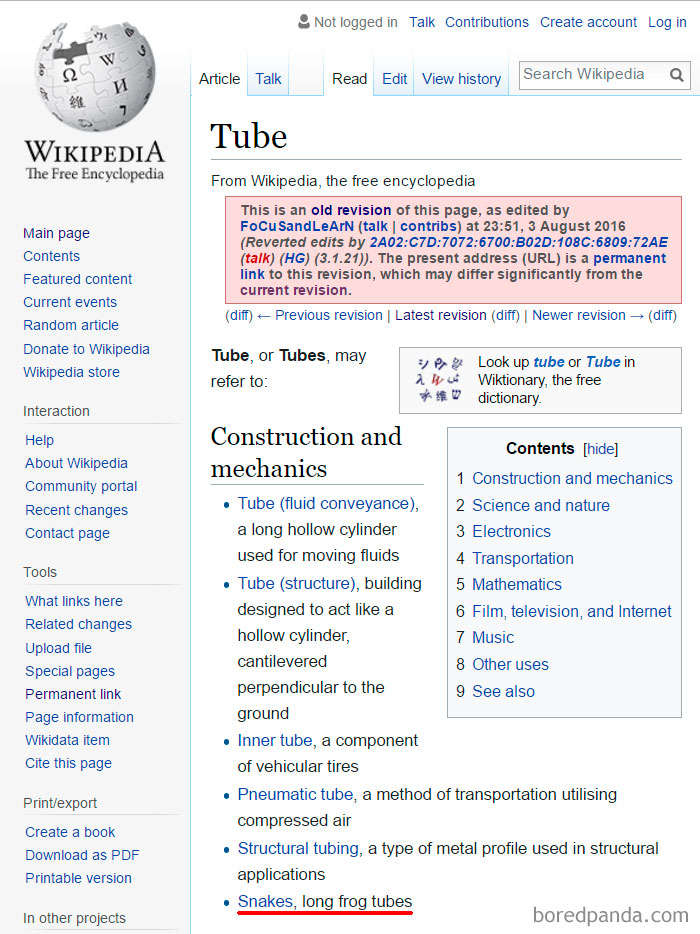 Funny Wikipedia Edits