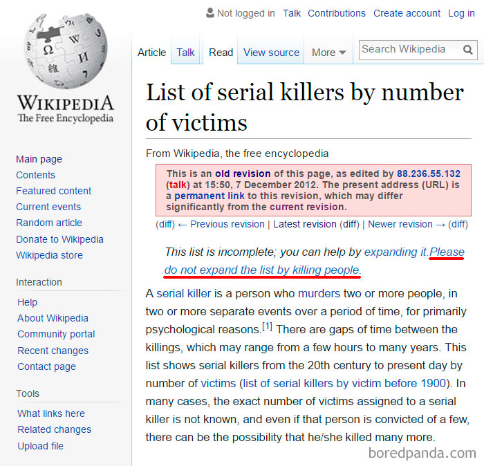 Funny Wikipedia Edits