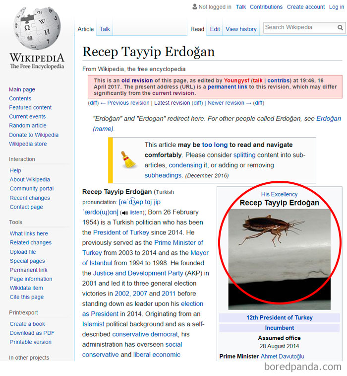 Funny Wikipedia Edits