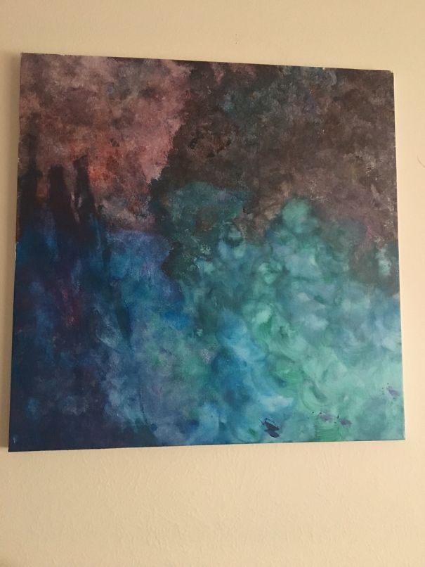 A Painting I Did Actually Titled Pareidolia Because Everyone Can See Faces In It.