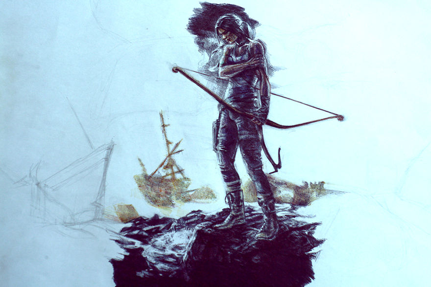 I Draw Using 10 Colored Ballpoint Pens