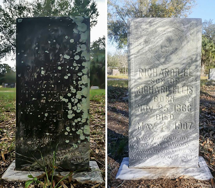 Man Spends His One Day Off Cleaning Forgotten Veterans' Tombstones, And Here Are The Results