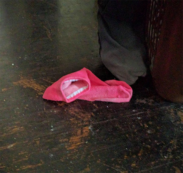 The Opening Of This Sock Looks Like A Mouth