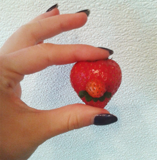 This Strawberry I Found Looks Like Mario