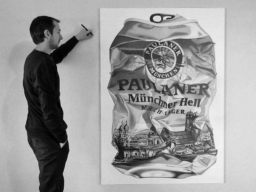 It Takes About Three Weeks To Complete Each Of My Realistic Can Drawings