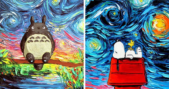 Artist’s Painting Gets Mistaken For A Van Gogh, So She Creates Brilliant ‘Starry Night’ Series