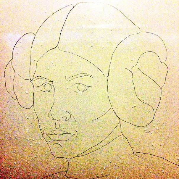 Artist Makes Drawings With Hair Falling In The Bath