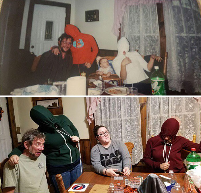 So The Only Thing That's Changed In 16 Years Is The Expression On Dad's Face