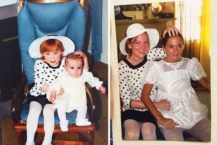 When Your Sister And You Recreate A Picture For Your Parents Anniversary