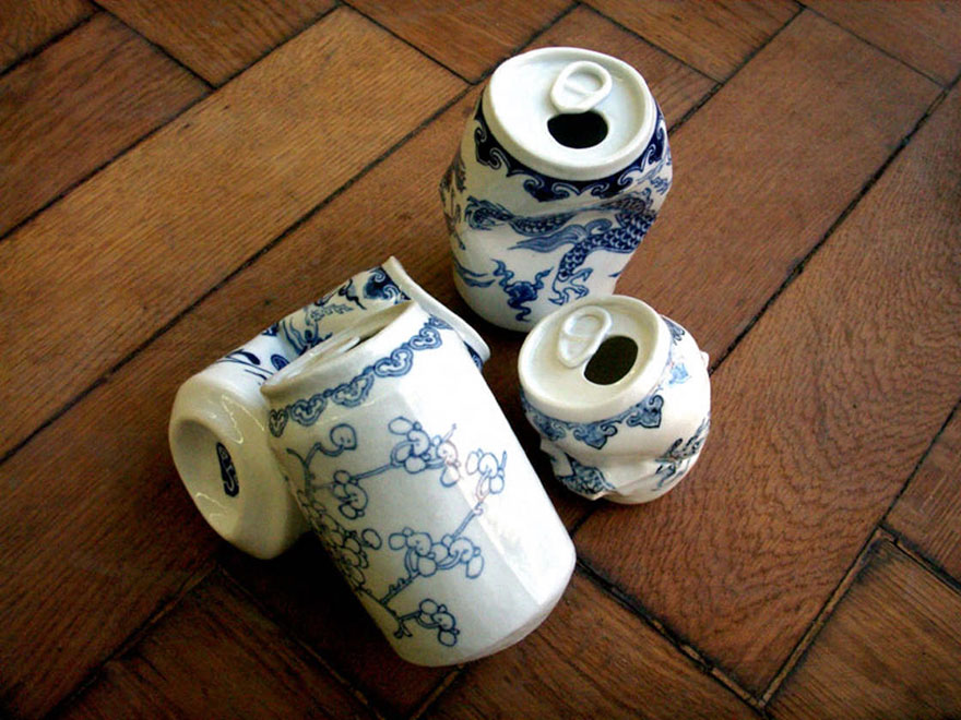 smashed-cans-sculptures-drinking-tea-lei-xue-5 smashed-cans-sculptures-drinking-tea-lei-xue-5