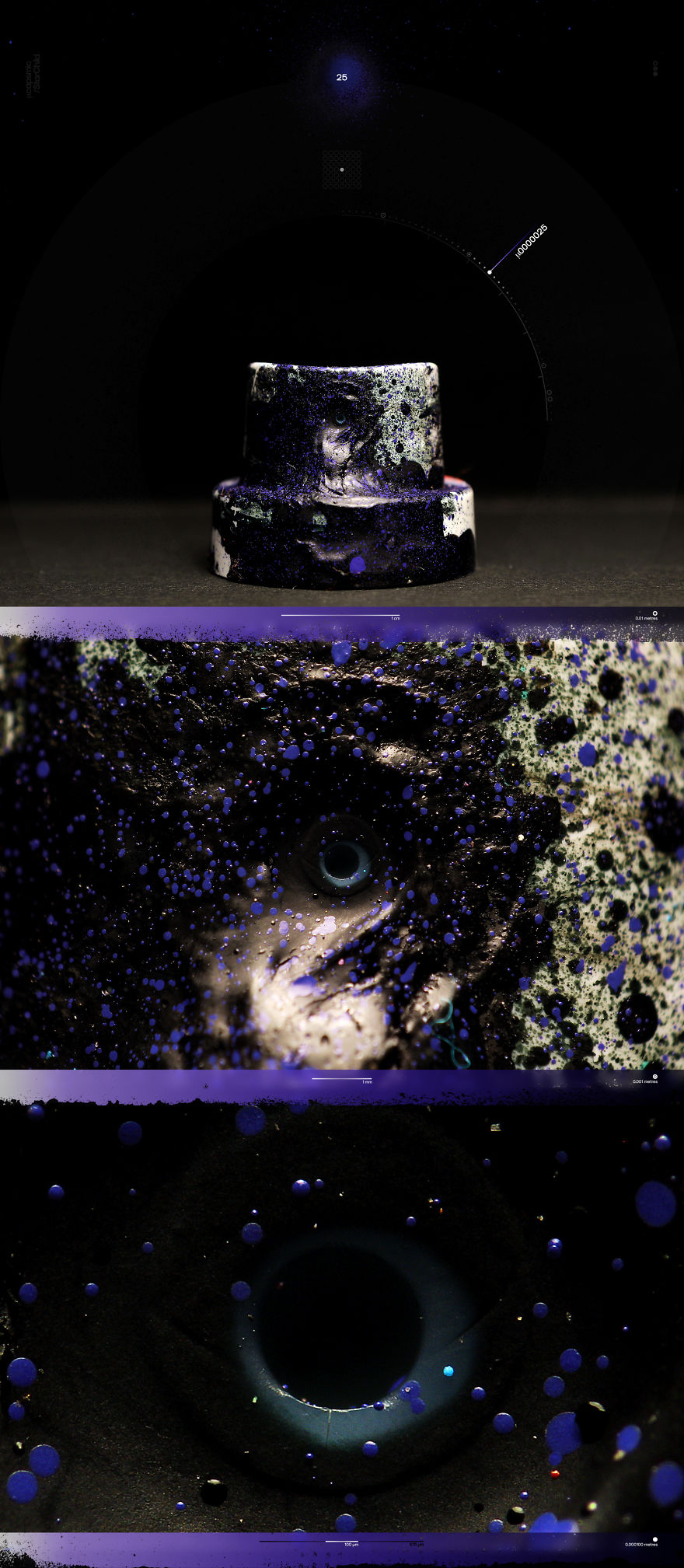 Ultra Macro Photos Of Graffiti Spray Caps That Were Used To Paint Cosmic Murals