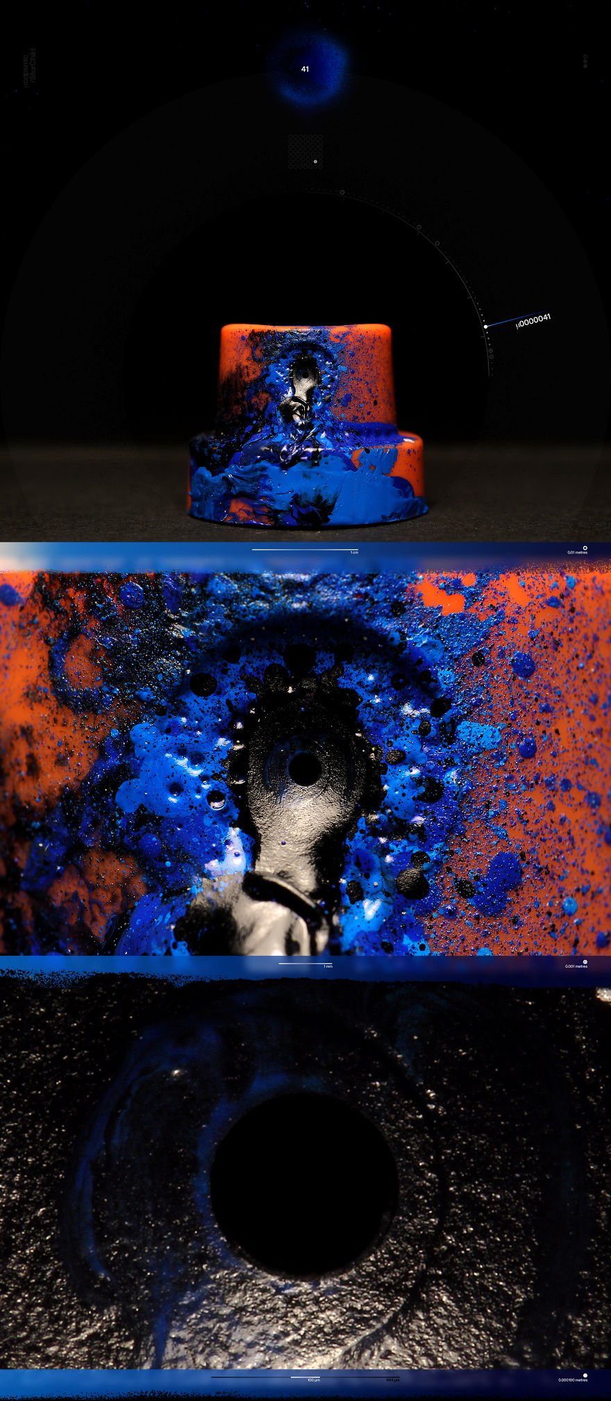 Ultra Macro Photos Of Graffiti Spray Caps That Were Used To Paint Cosmic Murals