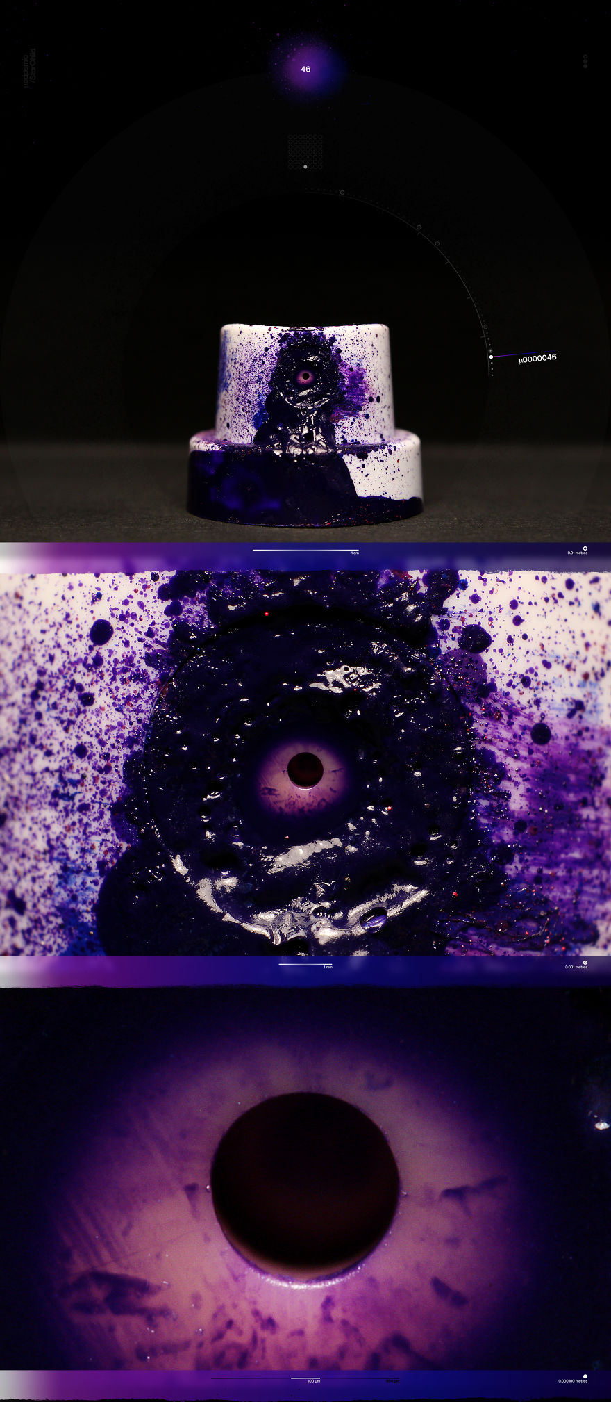 Ultra Macro Photos Of Graffiti Spray Caps That Were Used To Paint Cosmic Murals