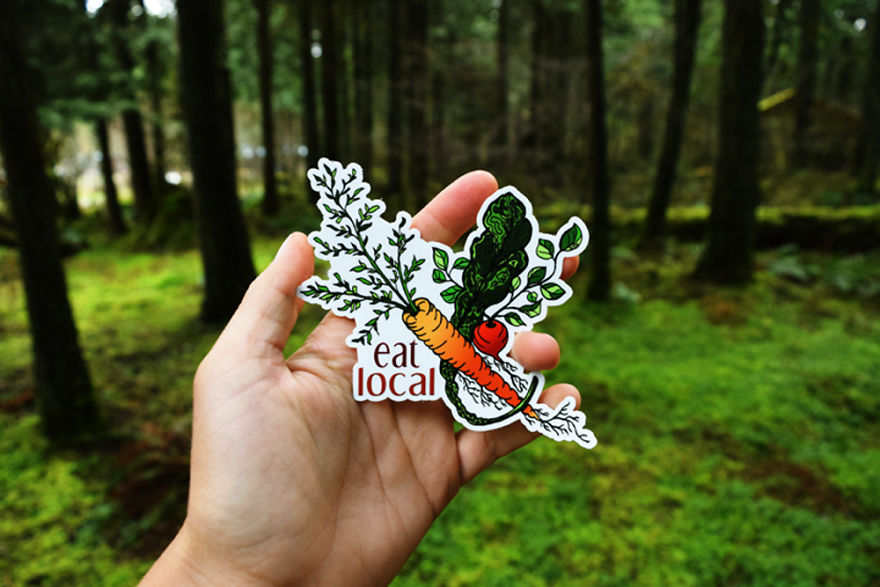 Eat Local Sticker