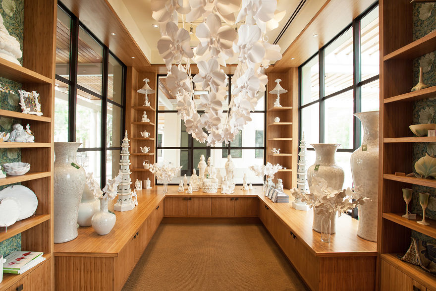 This Giant 7ft Long Orchid Chandelier Is Handmade Out Of Paper