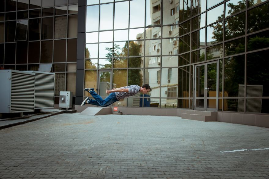 I Captured My Falling Friend In Bucharest And We Got Strange Looks From The Passers-By