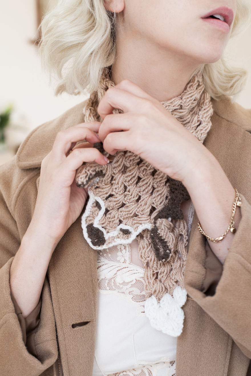 I've Created Those Crocheted Fashion Accessories Of Wild Animals To Increase Awareness To The Injustice Done To Animals In The Fur And Hunting Industry I've Created Those Crocheted Fashion Accessories Of Wild Animals To Increase Awareness To The Injustice Done To Animals In The Fur And Hunting Industry