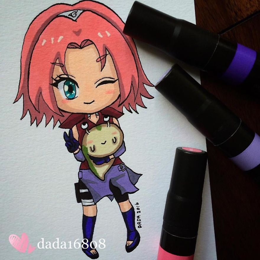 I Drew Main Characters Of The Anime Series Naruto