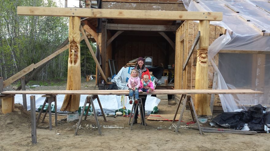 Two 10 Foot Tall Carved Cedar Posts Complete With Attitude Two 10 Foot Tall Carved Cedar Posts Complete With Attitude